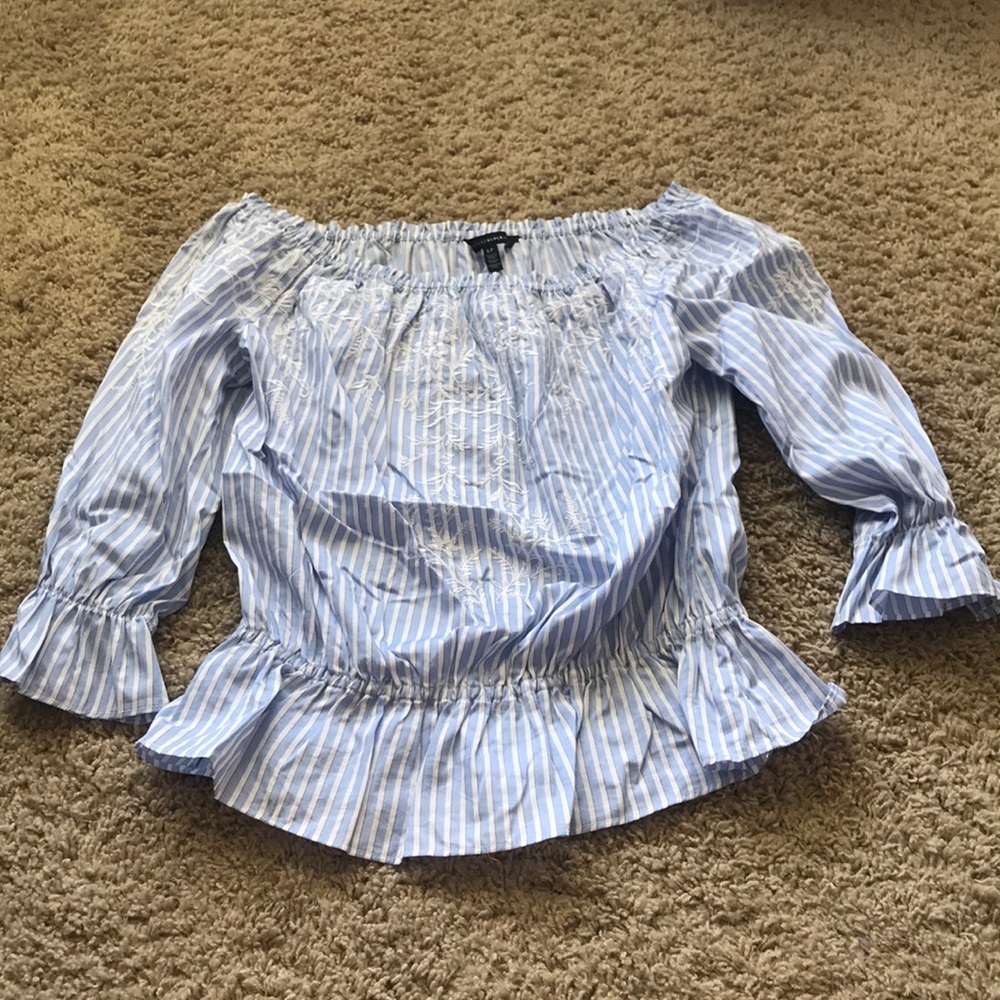 Blue and white striped shirt